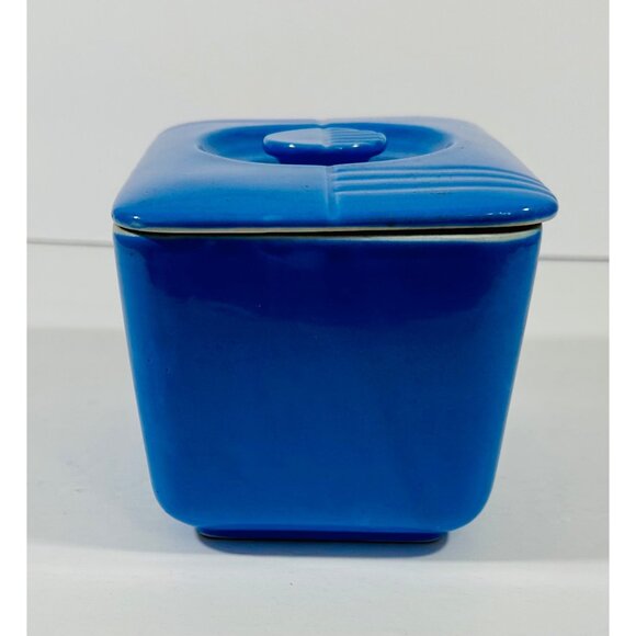 Vintage Hall China Westinghouse Delphinium Blue Refrigerator Dish With Lid 6.25” - Picture 6 of 11